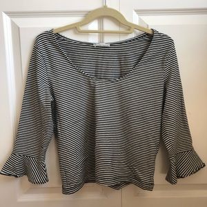 Zara black and white striped shirt